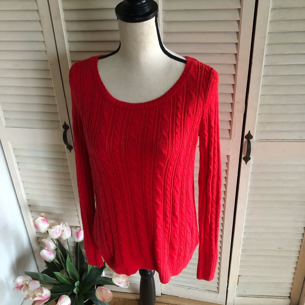 American Eagle Red Wool Knit Pullover Sweater - image 4